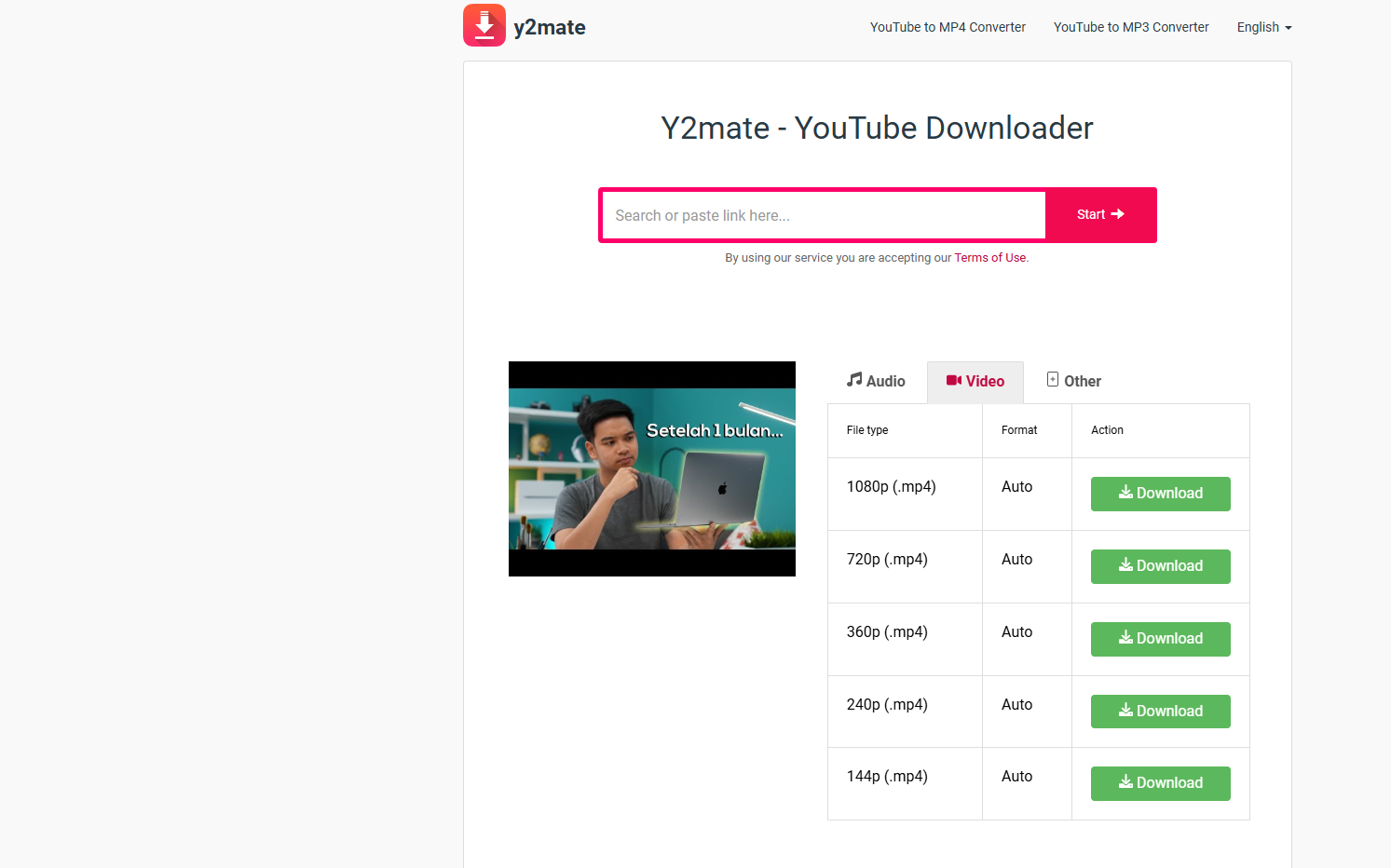 Memilih format dan kualitas video sebelum mengunduh dari YouTube